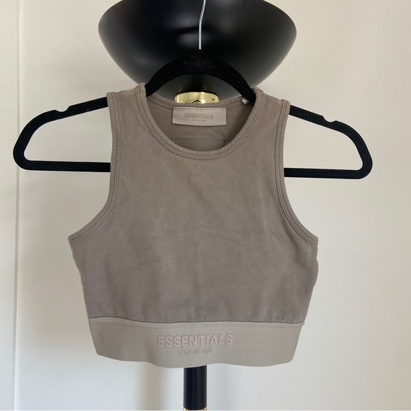 Essentials fear of god women’s crop tank top in size xs 🩶 - Picture 1 of 4